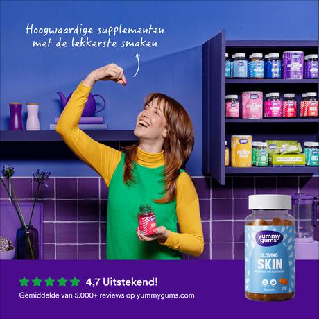 Yummygums Glowing Skin Gummies Suikervrij 60 stuks 