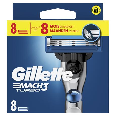 Gillette Mach3 Turbo Scheermesjes 8 stuks