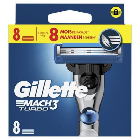 Gillette Mach3 Turbo Scheermesjes 8 stuks