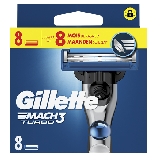 Gillette Mach3 Turbo Navulmesjes 8 stuks