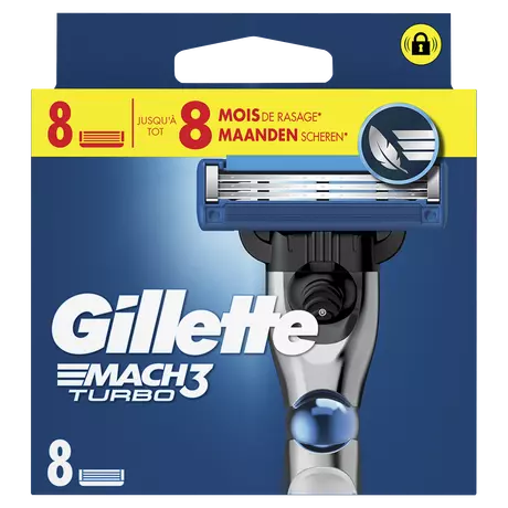 Gillette Mach3 Turbo Navulmesjes 8 stuks