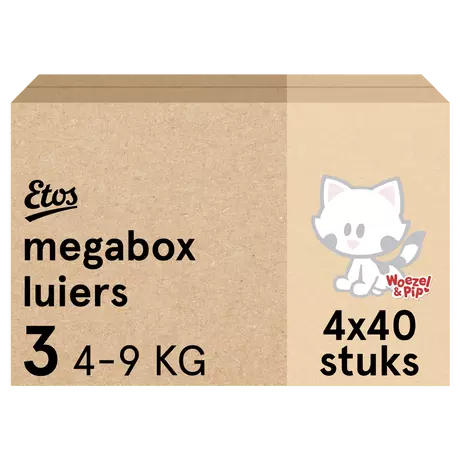 Etos Woezel & Pip Luiers Midi Maat 3 4-9 kg Megabox 160 stuks