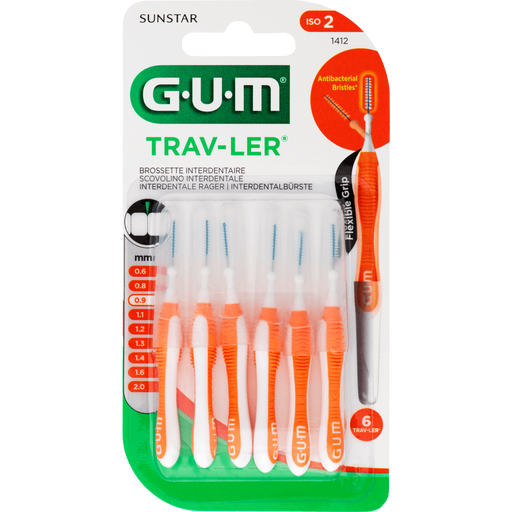 GUM® Trav-Ler Ragers Oranje 0,9 mm 6 stuks