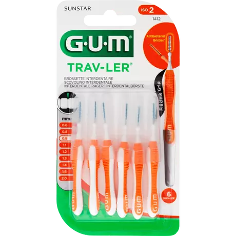GUM® Trav-Ler Ragers Oranje 0,9 mm 6 stuks