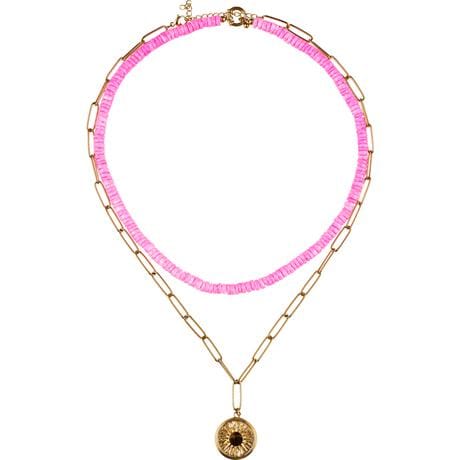 Ketting dubbel roze/goud by Kim Kötter