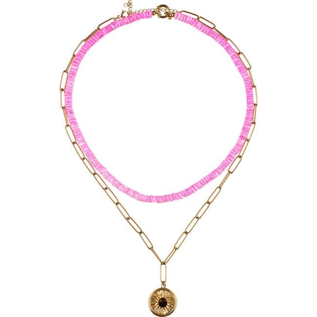 Ketting dubbel roze/goud by Kim Kötter