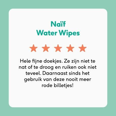 Naïf Plasticvrije Water Billendoekjes 8x54 stuks