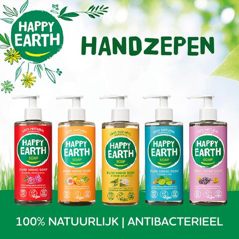 Happy Earth 100% Natuurlijke Cedar Lime Handzeep 300 ML