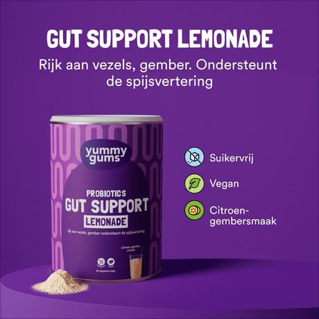 Yummygums Gut Support Lemonade Suikervrij 240 GR
