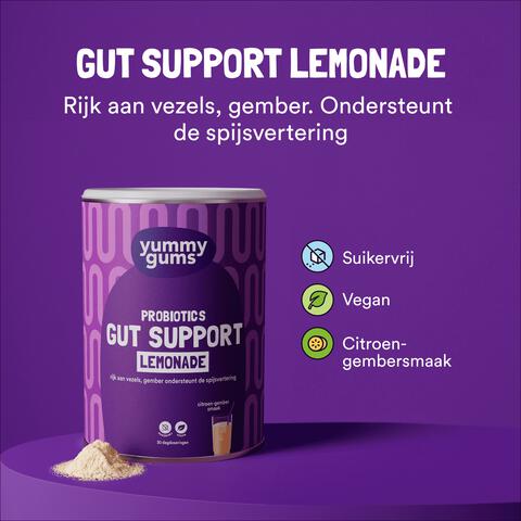 Yummygums Gut Support Lemonade Suikervrij 240 GR