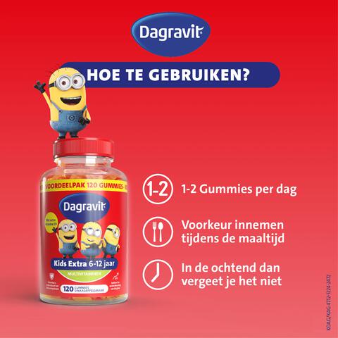 Dagravit Kids-Xtra 6-12 jaar Vitaminions 120 gummies