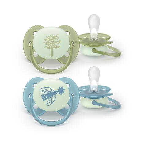 Philips Avent Fopspeen Ultra Soft Nighttime 18M+ SCF094/05 2 stuks
