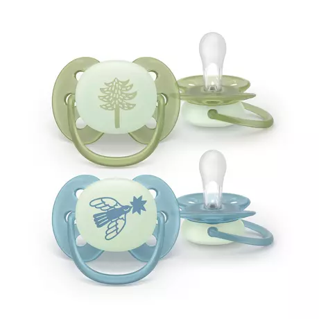 Philips Avent Fopspeen Ultra Soft Nighttime 18M+ SCF094/05 2 stuks