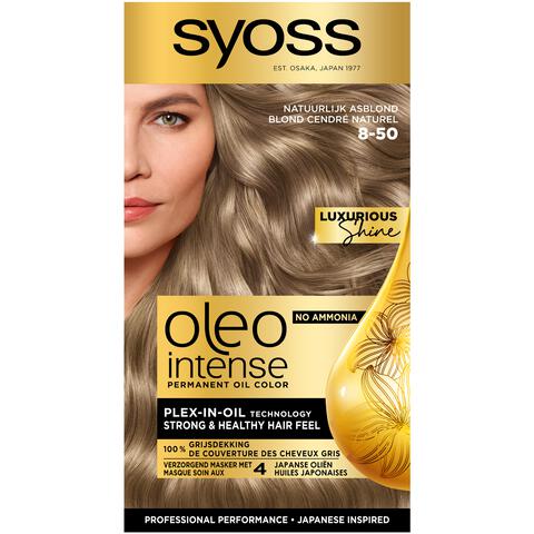 Syoss Oleo Intense Permanente Haarkleuring 8-50 Natuurlijk Asblond