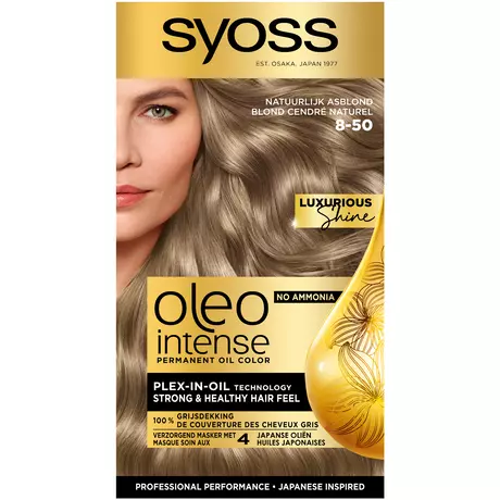Syoss Oleo Intense Permanente Haarkleuring 8-50 Natuurlijk Asblond