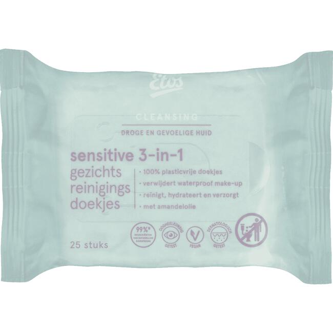 Etos Sensitive 3-in 1 Face Cleansing Wipes 25 stuks