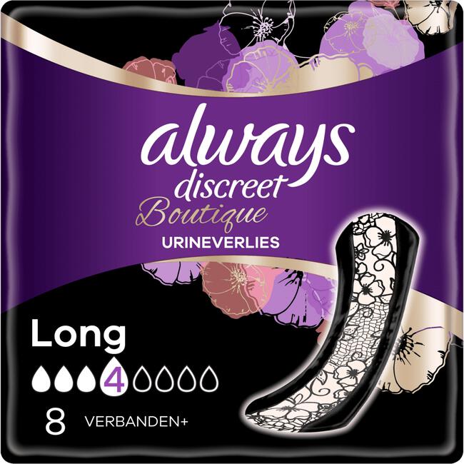 Always Discreet Boutique Verband Voor Urineverlies Dames Plus Long x8