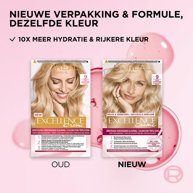 L'Oréal Paris Excellence Crème Verzorgende Crèmekleuring 9 Zeer Licht Blond