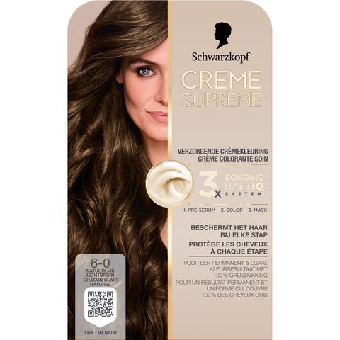 Schwarzkopf Creme Supreme Haarkleuring 6-0 Natuurlijk Lichtbruin