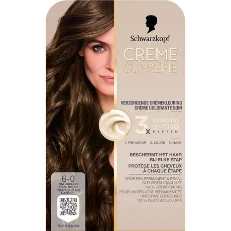 Schwarzkopf Creme Supreme Haarkleuring 6-0 Natuurlijk Lichtbruin