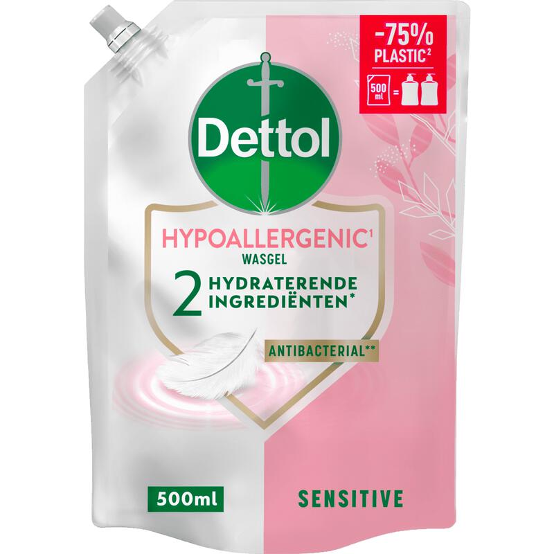 Dettol Sensitive Antibacteriële Handzeep Navulzak 500 ML