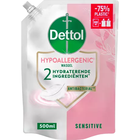 Dettol Sensitive Antibacteriële Handzeep Navulzak 500 ML