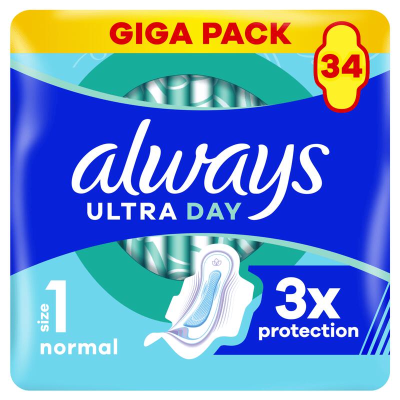 Always Maandverband Ultra Day Normal Wings Giga Pack 34 stuks