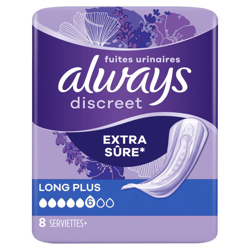 Always Incontinentieverband Discreet Long Plus 8 stuks