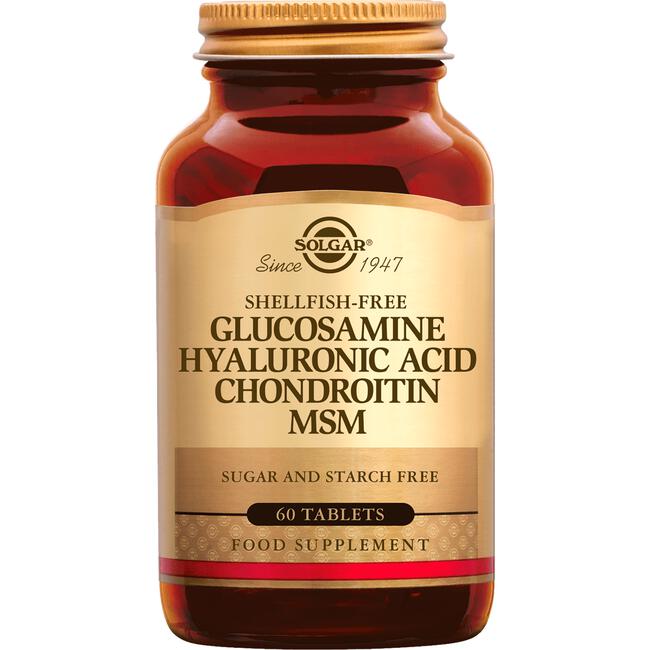 Solgar Glucosamine Hyaluronic Acid Chondroitin MSM 60 tabletten