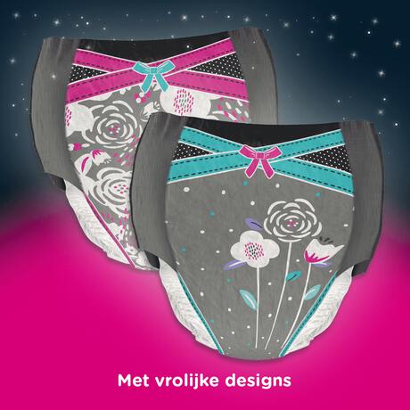 DryNites Vrolijke Luierbroekjes Meisjes 9 tot 13 Jaar (27 - 57 kg) 9 stuks