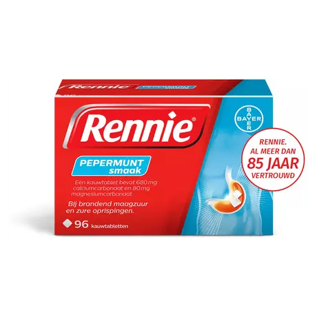 Rennie Pepermunt Kauwtabletten Bij Brandend Maagzuur 96 stuks