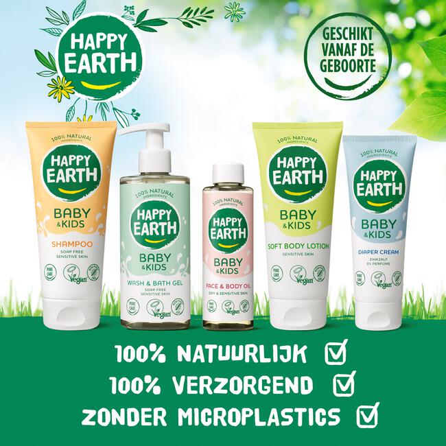 Happy Earth Zeepvrije Was & Badgel Baby & Kids 300 ml