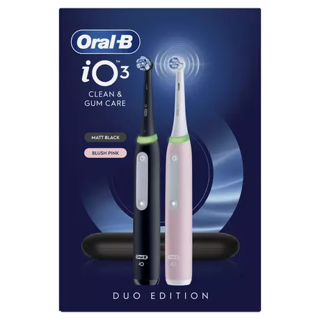 Oral-B iO 3 Zwart & Roze Duo Elektrische Tandenborstels