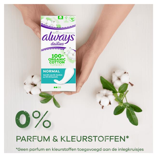 Always Dailies Cotton Protection Inlegkruisjes Normal Big Pack 52 Stuks