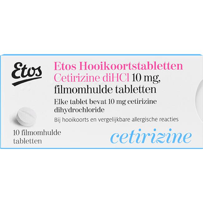 Etos Hooikoortstabletten Cetirizine diHCI 10 mg 10 stuks