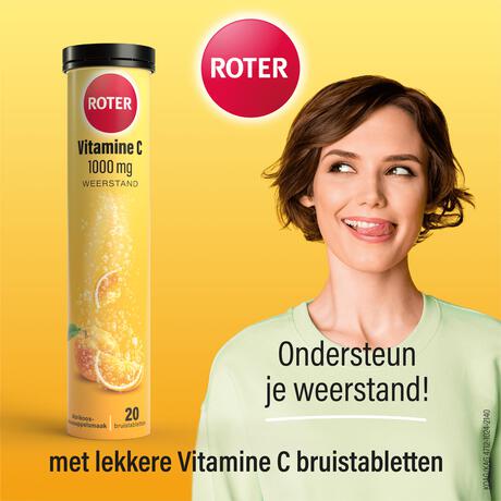 Roter Vitamine C Bruis 1000 mg Abrikoos-Sinaasappel 20 bruistabletten