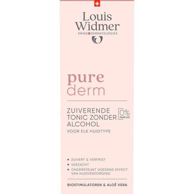 Louis Widmer Purederm Zuiverende Tonic Zonder Alcohol Zonder Parfum 200 ML