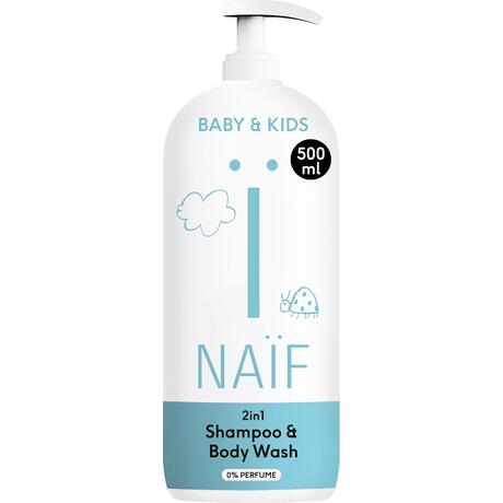 Naïf 2-in-1 Shampoo & Body Wash 0% parfum 500 ML
