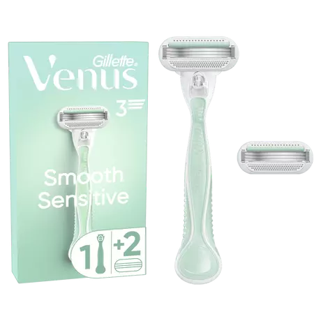 Gillette Venus Smooth Sensitive Scheersysteem met 2 Navulmesjes