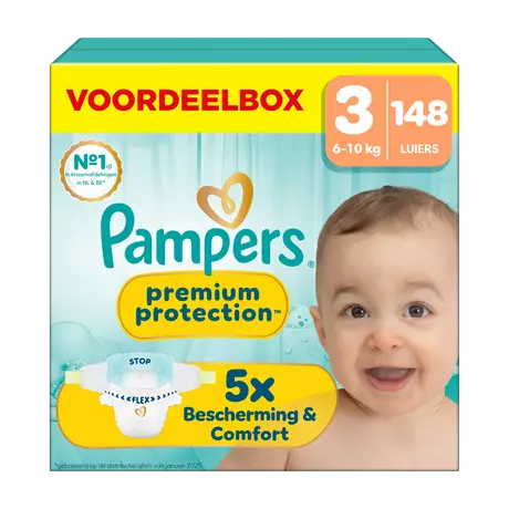Pampers Premium Protection Voordeelbox Luiers Maat 3 6-10 kg 148 stuks