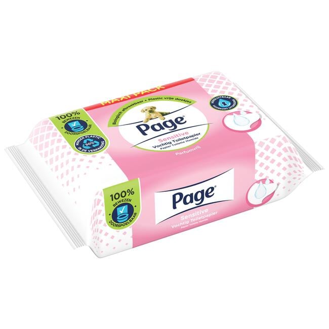 Page Vochtig Toiletpapier - Sensitive Vochtig Maxi Voordeelverpakking