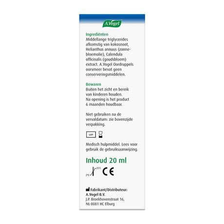 A.Vogel Oordruppels oorhygiëne Reinigt de Gehoorgang Druppels 20 ML