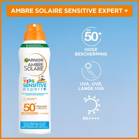 Garnier Ambre Solaire Kids Sensitive Expert Hypoallergene Zonbeschermende Mist SPF50 150 ML