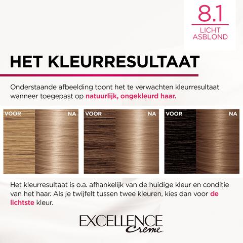 L'Oréal Paris Excellence Crème Verzorgende Crèmekleuring 8.1 Licht Asblond