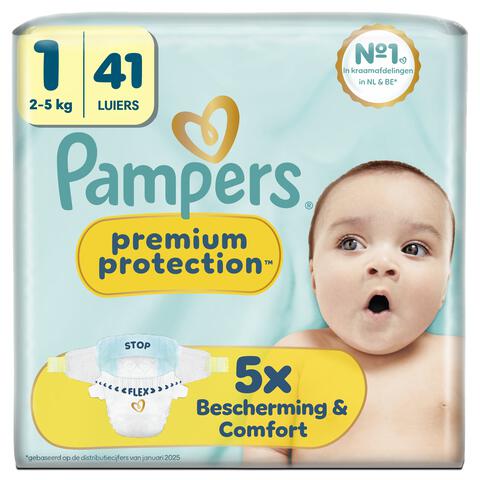 Pampers Premium Protection Luiers Maat 1 2-5 kg 41 stuks