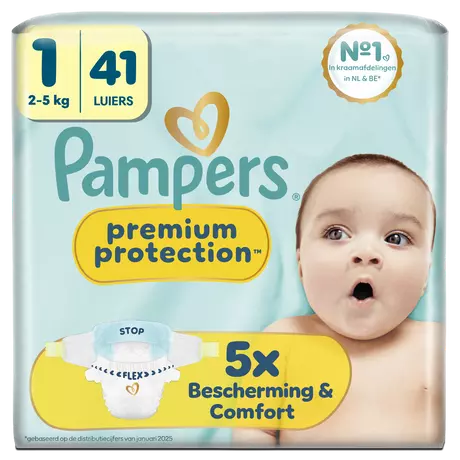 Pampers Premium Protection Luiers Maat 1 2-5 kg 41 stuks