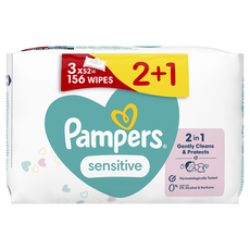 Pampers Sensitive Billendoekjes 2+1 Promo Pack 3x52 Stuks