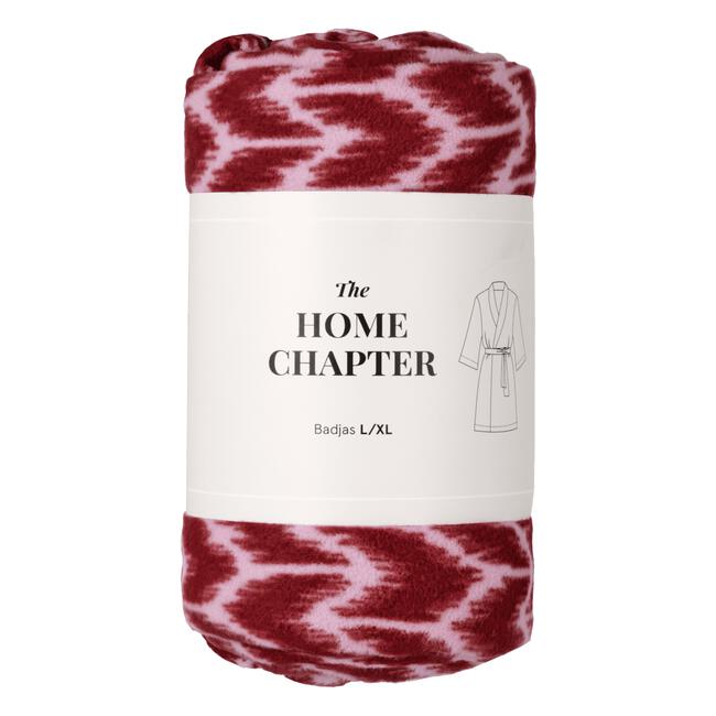 Etos Home Collection Badjas fleece print roze - L/XL