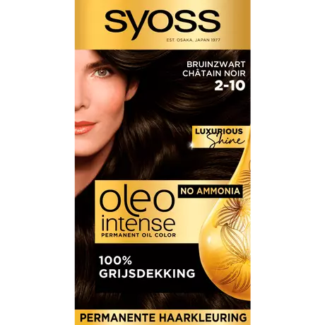 Syoss Oleo Intense Permanente Haarkleuring 2-10 Bruinzwart/Châtain Noir 115 ML