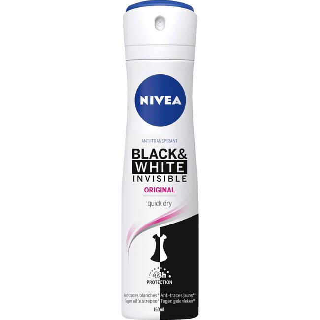 NIVEA Invisible Black & White Original Anti-Transpirant Deodorant Spray 150 ML